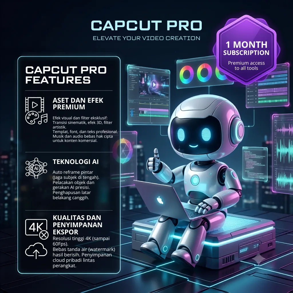 Pratinjau CapCut Pro Team 1 Month | Full Garansi