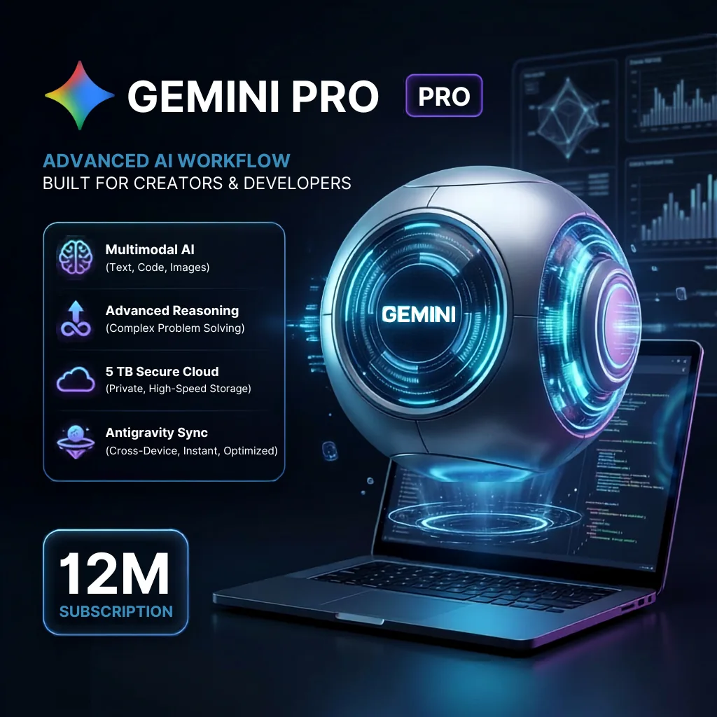 Pratinjau Akun Gemini AI Pro + 5TB + Antigravity 1 Year