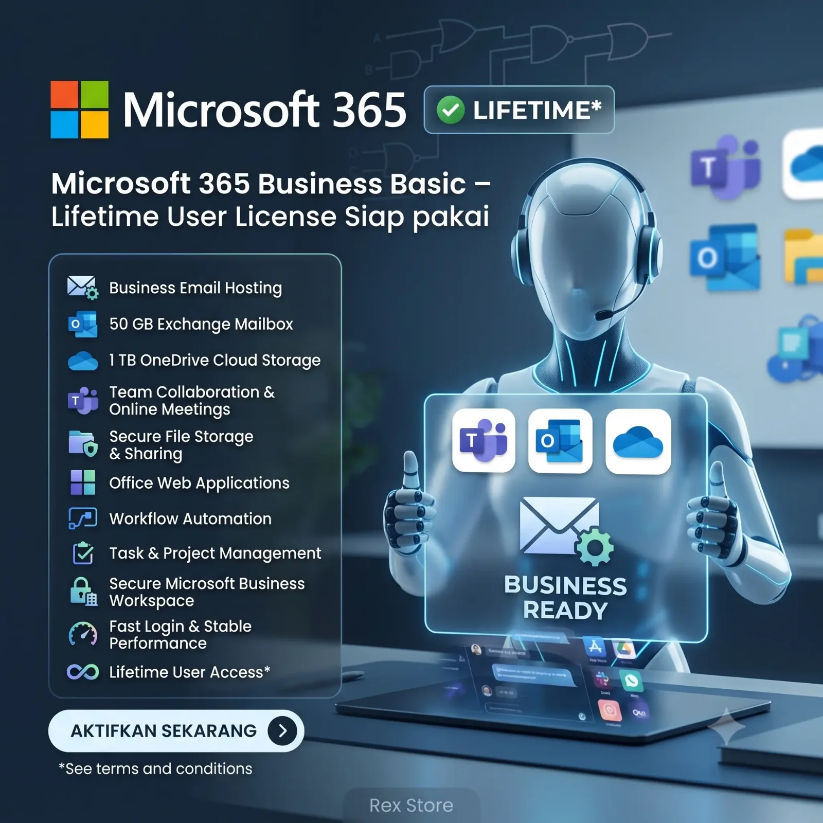 Pratinjau Office 365 Lifetime — Siap Pakai Akun Private