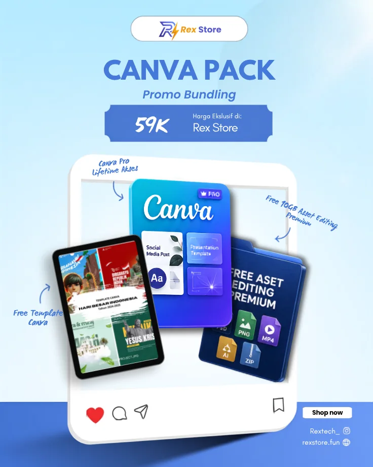 Pratinjau Canva Pack — Canva Pro Lifetime + Template & 10 GB Aset Editing Premium
